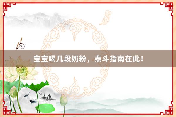宝宝喝几段奶粉，泰斗指南在此！